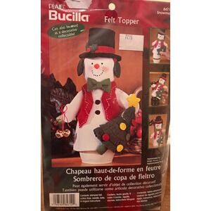 Vintage NIP Bucilla Snowman Felt Topper Kit